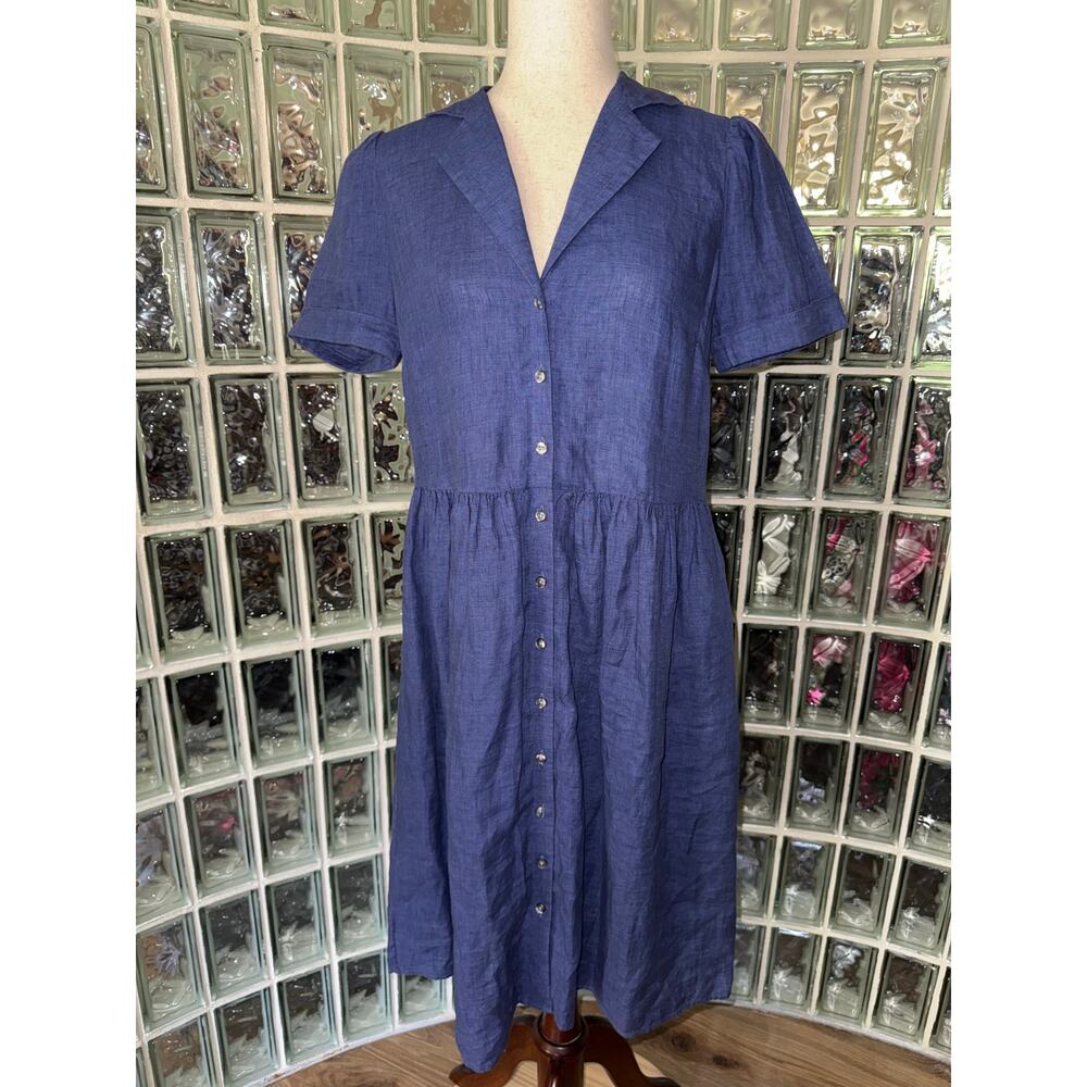 Brooks Brothers Blue 100% Linen Dress - size 6 - OE3